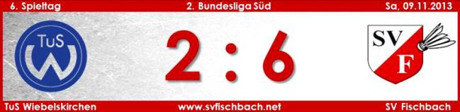 Spielstand TuS Wiebelskirchen vs. SV Fischbach in der Badminton Bundesliga